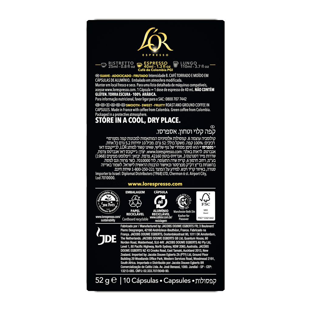 L'OR Colombia Espresso Capsules