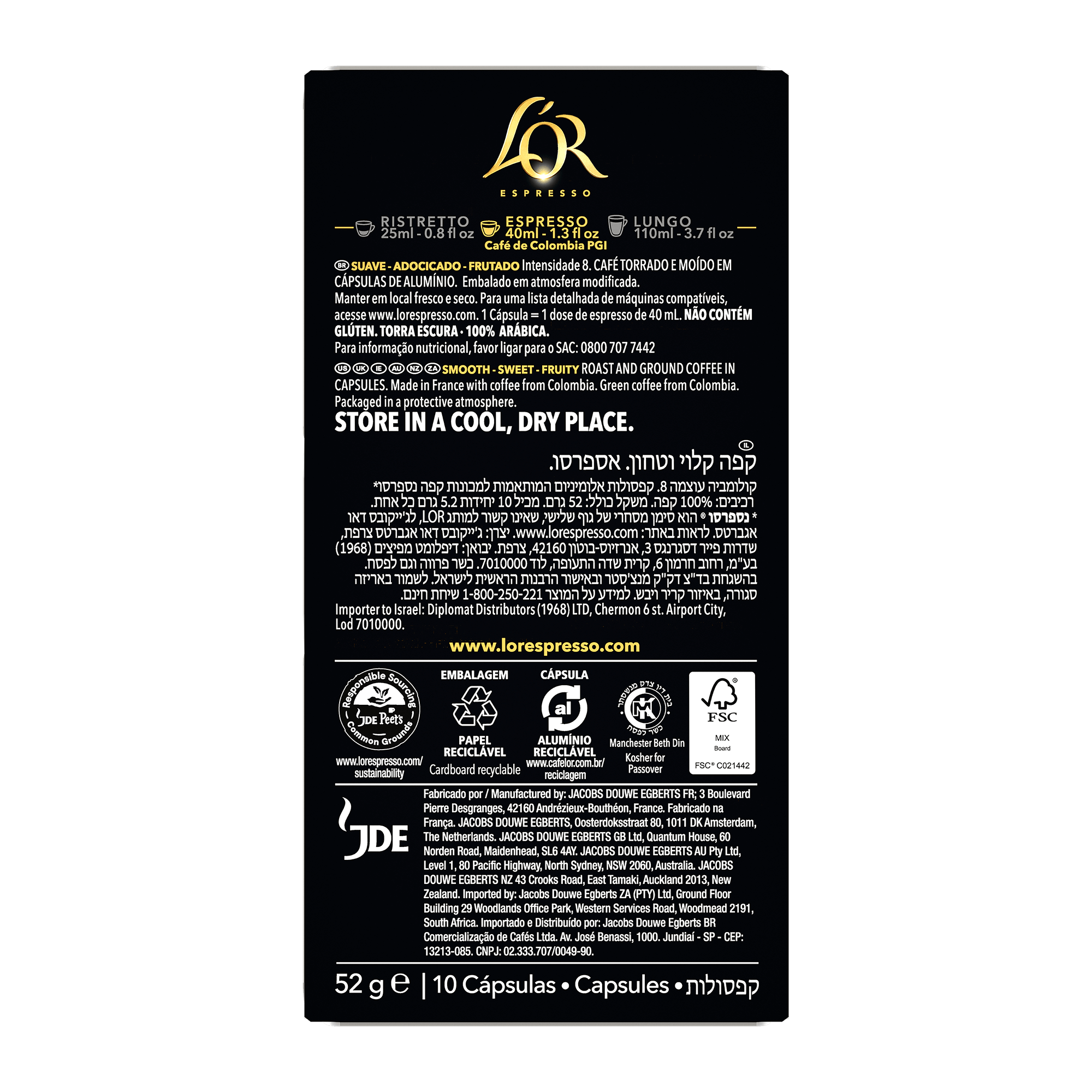 L'OR Colombia Espresso Capsules