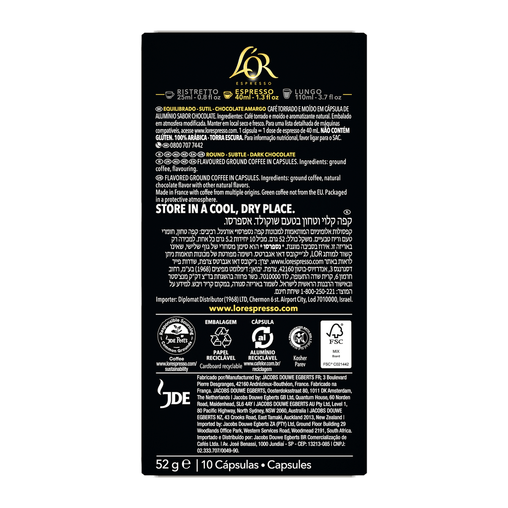 L'OR Chocolate Espresso Capsules