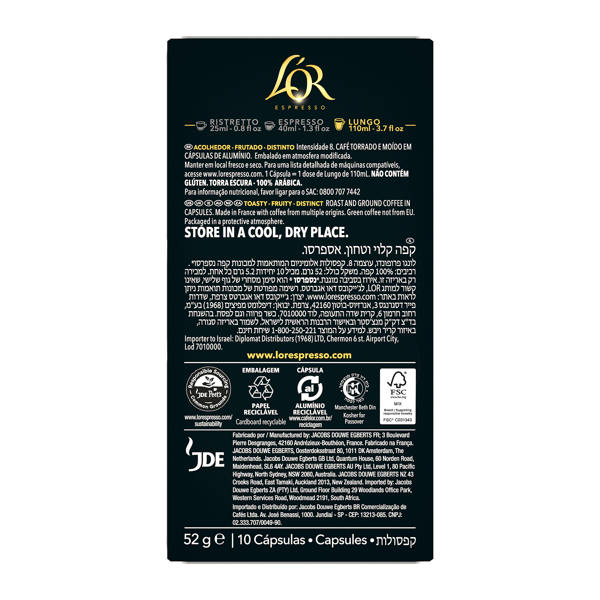 L'OR Profondo Lungo Espresso Capsules