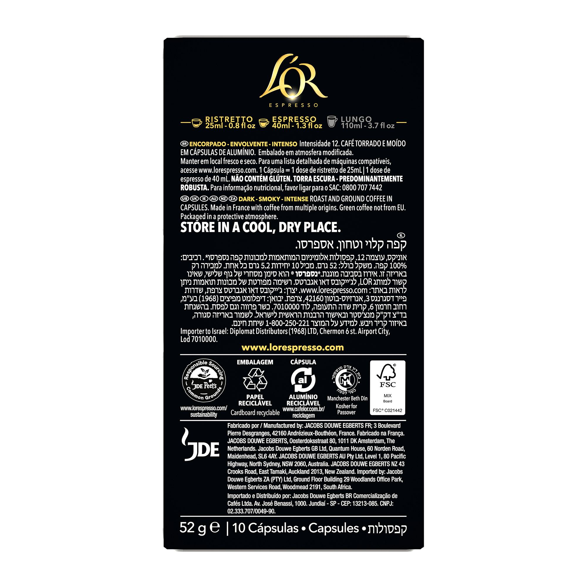 L'OR Onyx Espresso Capsules