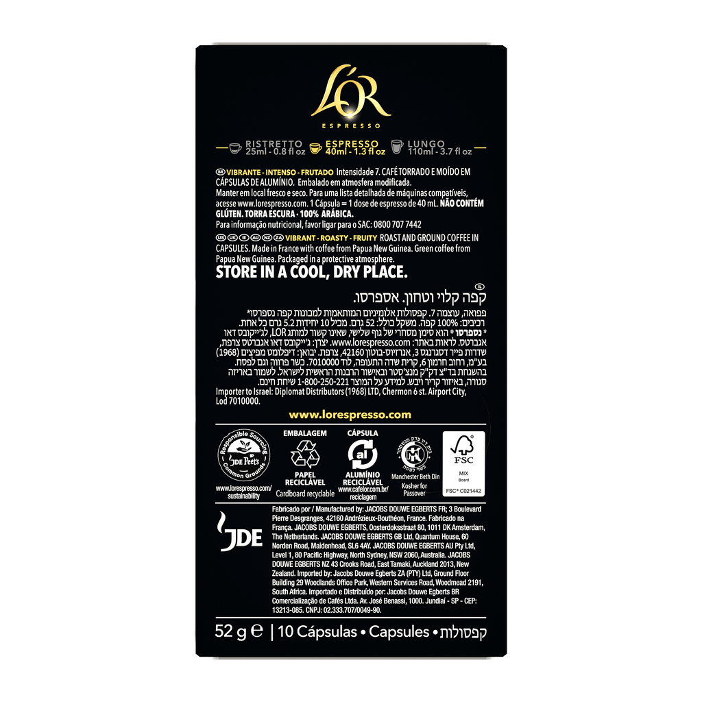 L'OR Papua New Guinea Espresso Capsules