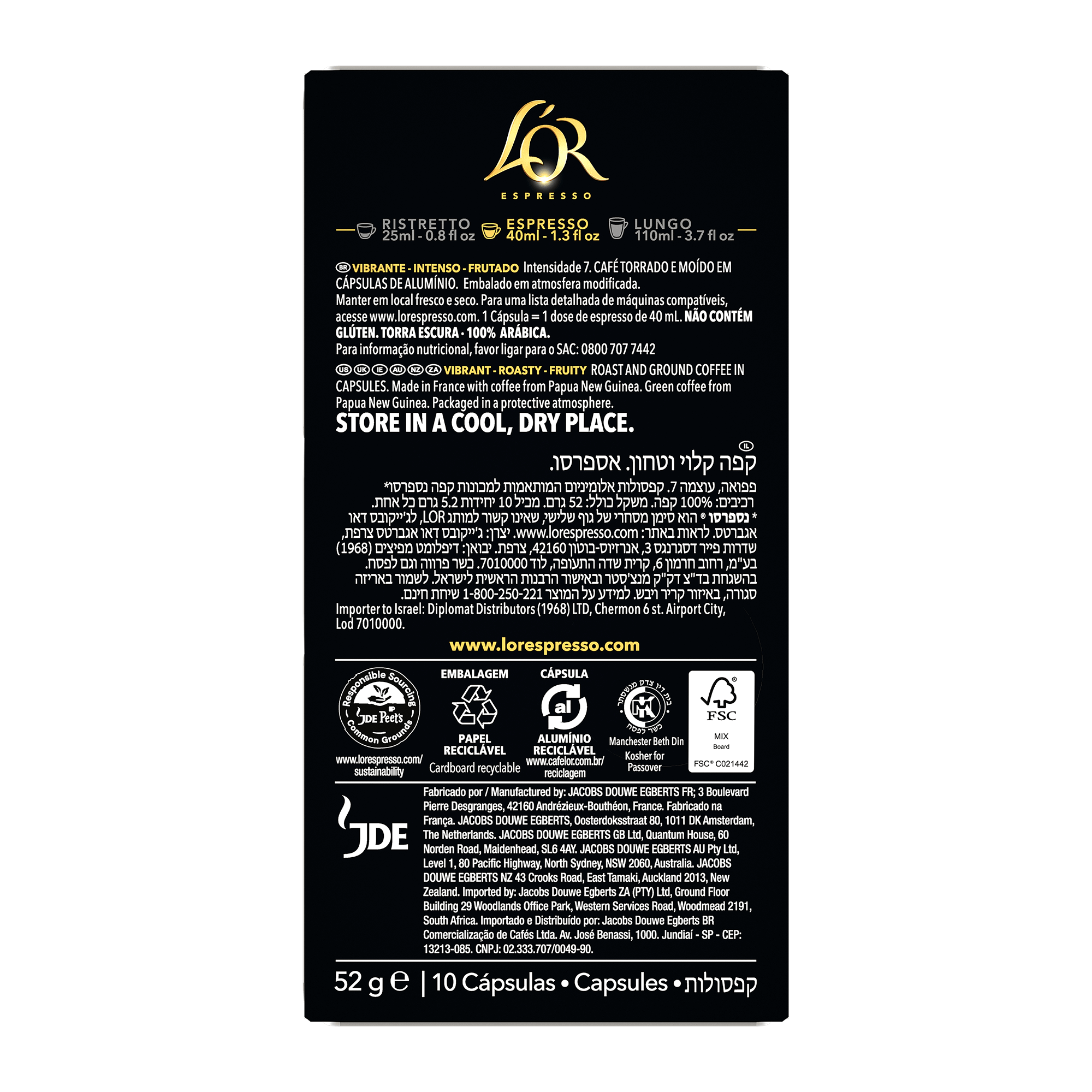 L'OR Papua New Guinea Espresso Capsules